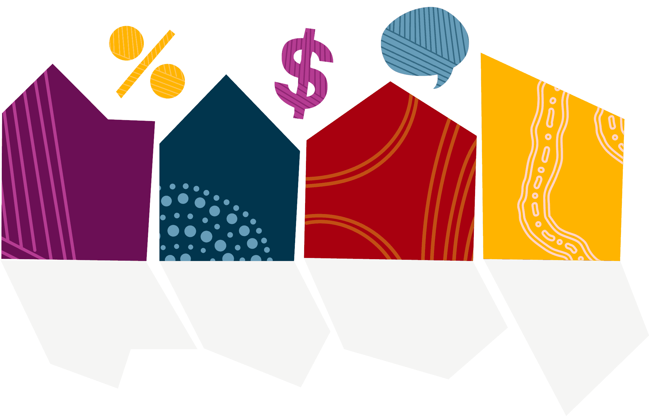 An illustration of a row of houses